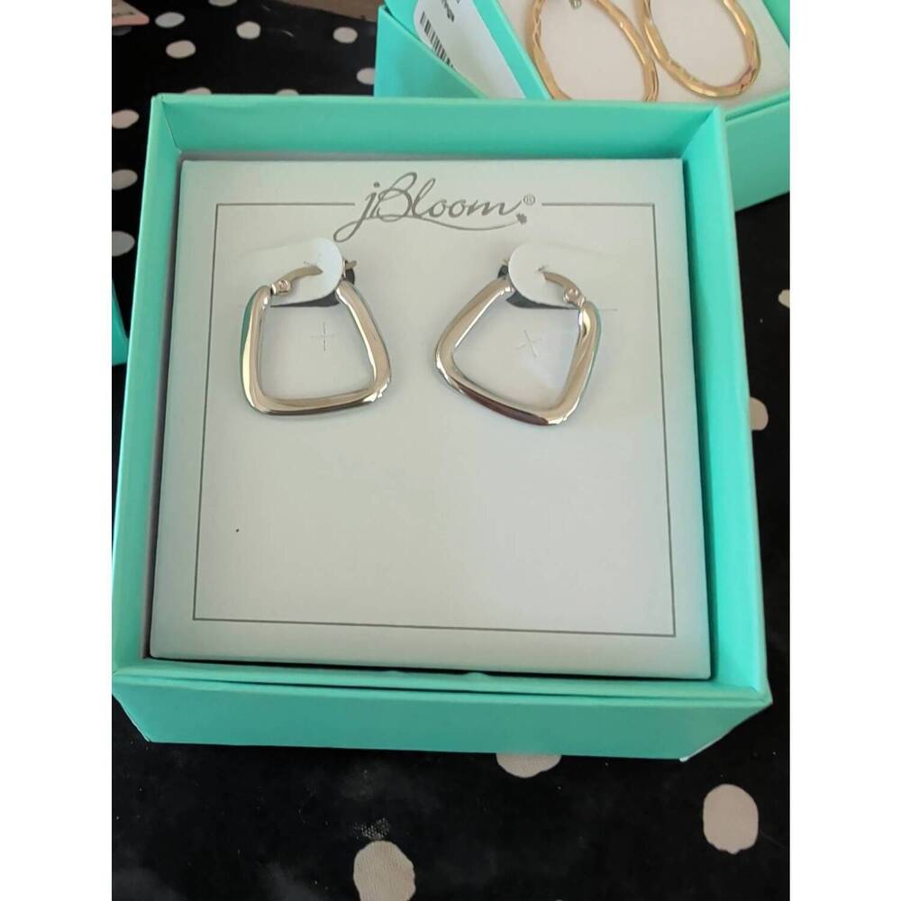 NEW JBLOOM women's kendall hoop earrings in silver